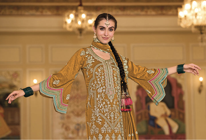 Readymade Elegant Yellow Designer Salwar Kameez