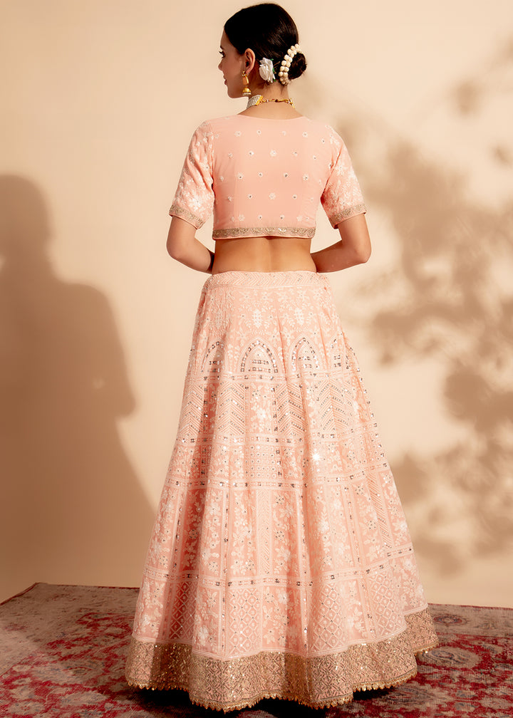 Readymade  Elegant Peach Designer Lehenga Choli