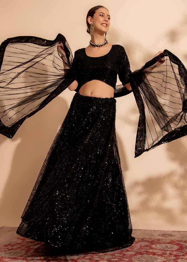 Readymade Stunning Black Designer Lehenga Choli