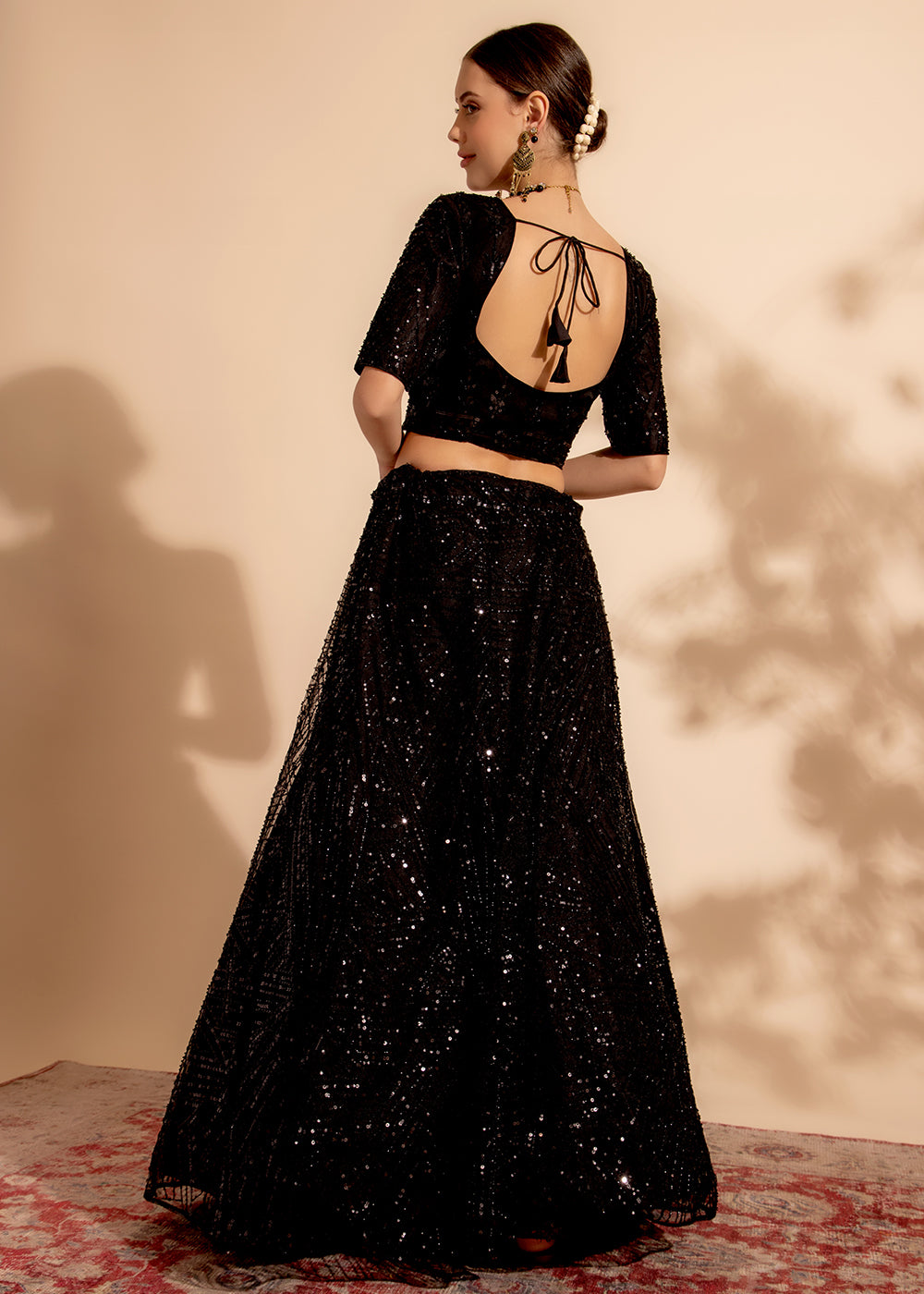 Readymade Stunning Black Designer Lehenga Choli