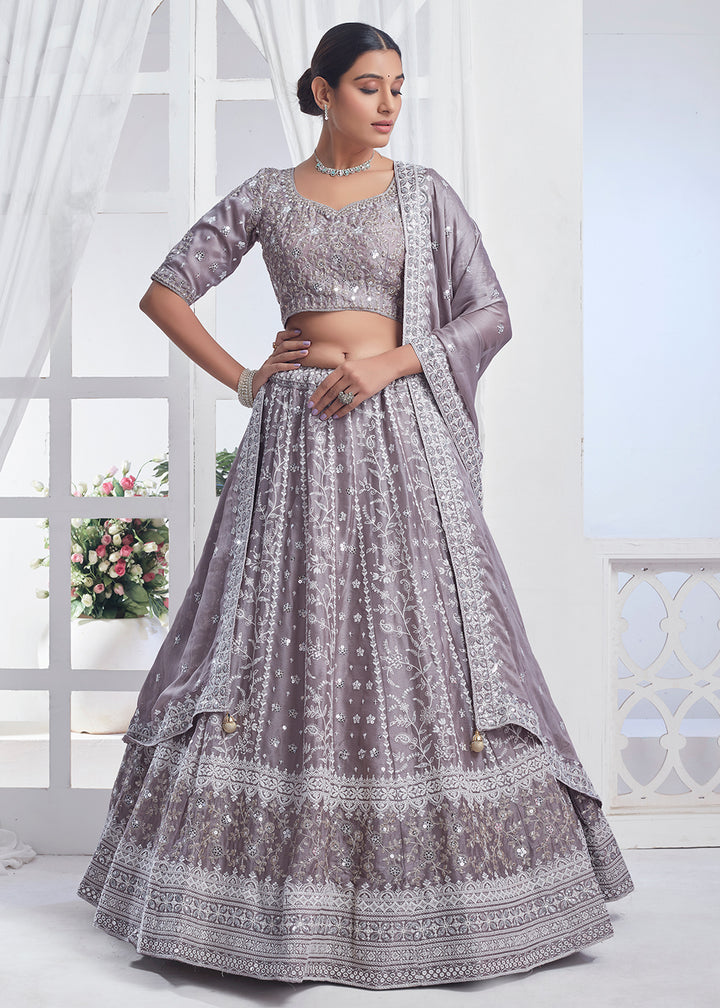 Readymade Grey Designer Lehenga Choli