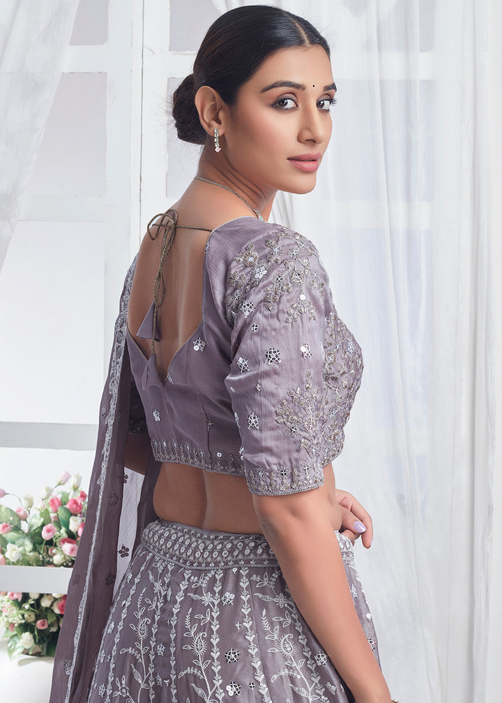 Readymade Grey Designer Lehenga Choli