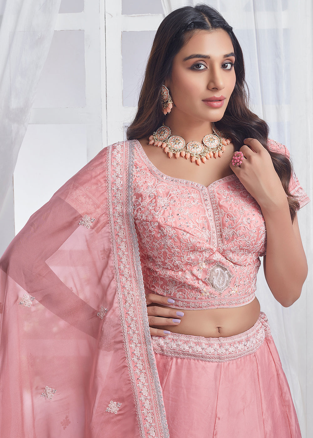 Readymade Pink Designer Lehenga Choli