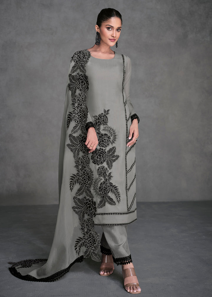 Readymade Elegant Grey Salwar Kameez