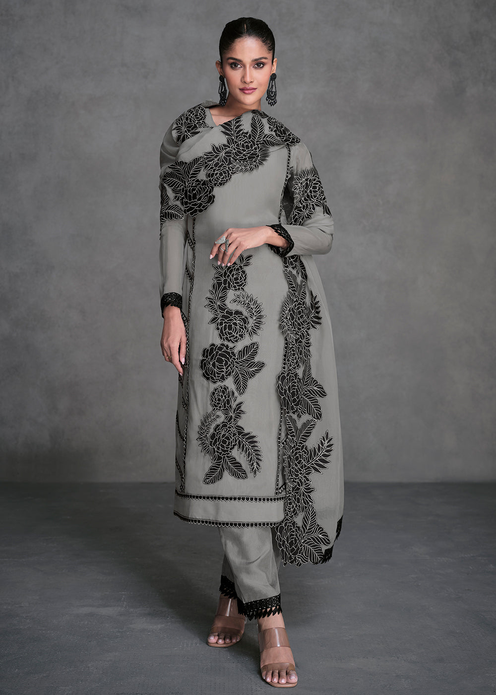 Readymade Elegant Grey Salwar Kameez