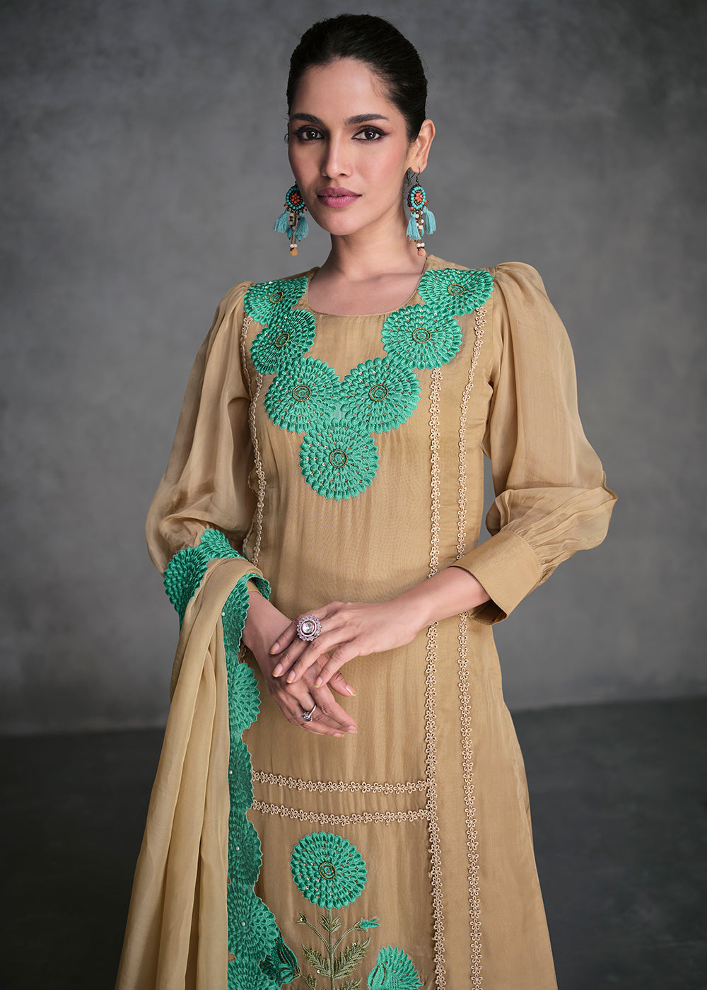 Readymade Exquisite Golden Salwar Kameez