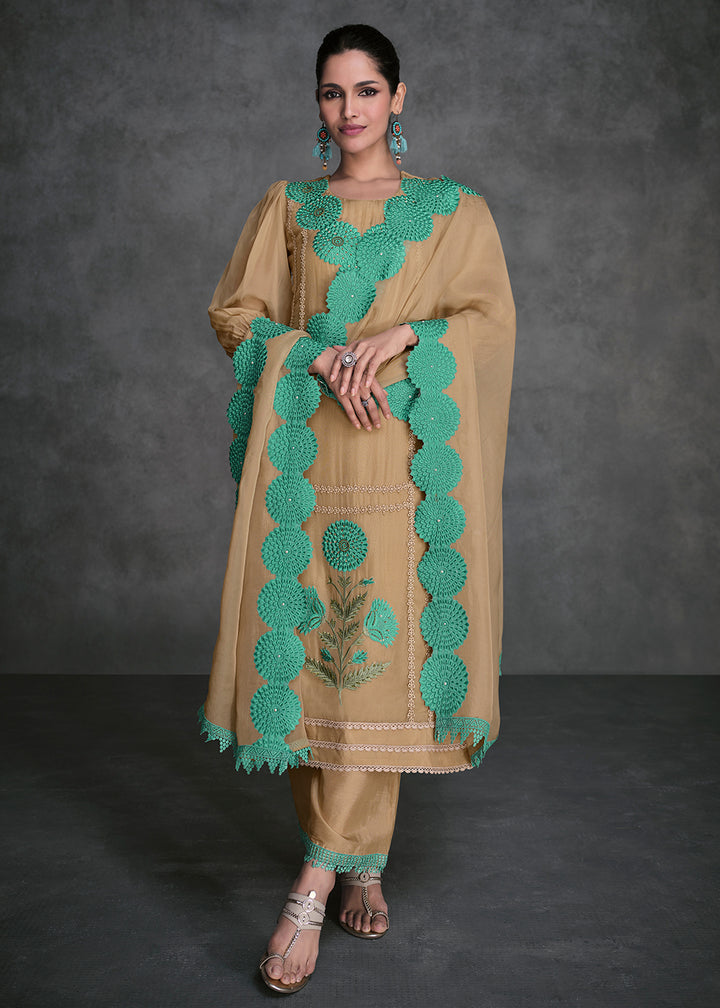 Readymade Exquisite Golden Salwar Kameez