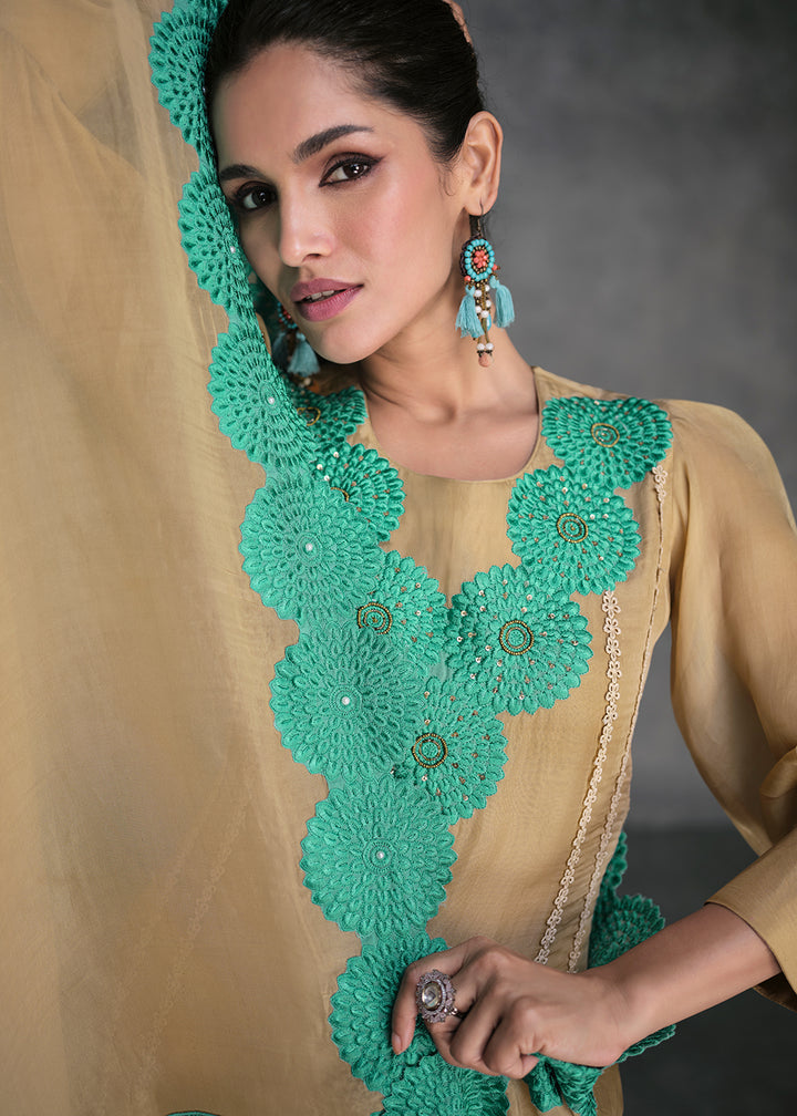 Readymade Exquisite Golden Salwar Kameez