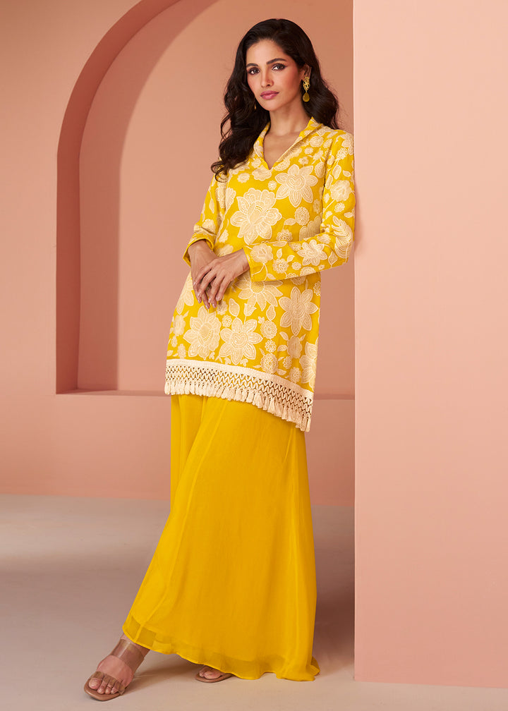 Readymade Vibrant Yellow Salwar Kameez