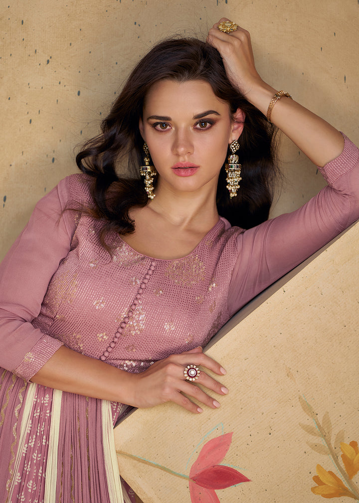 Readymade Dusty Pink Designer Anarkali Salwar Kameez