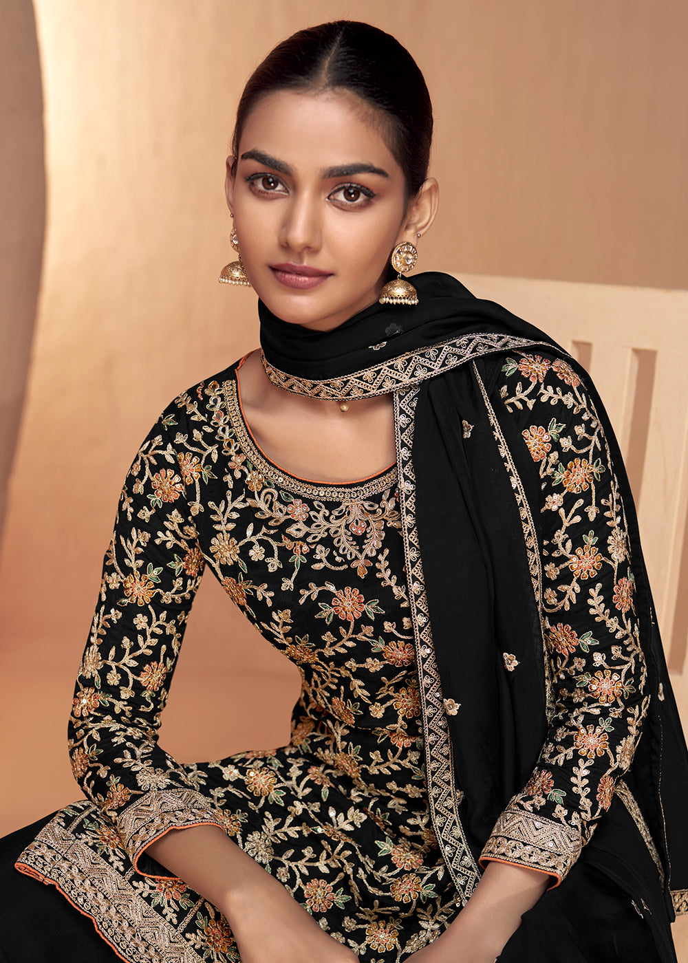 Readymade Elegant Black Salwar Kameez