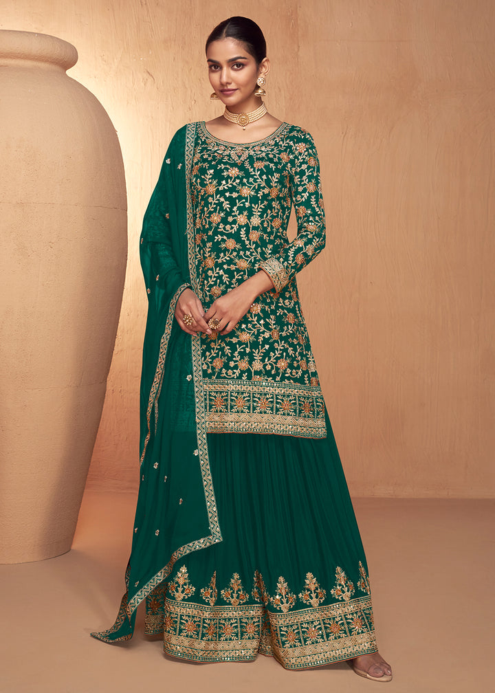 Readymade Elegant Green Salwar Kameez