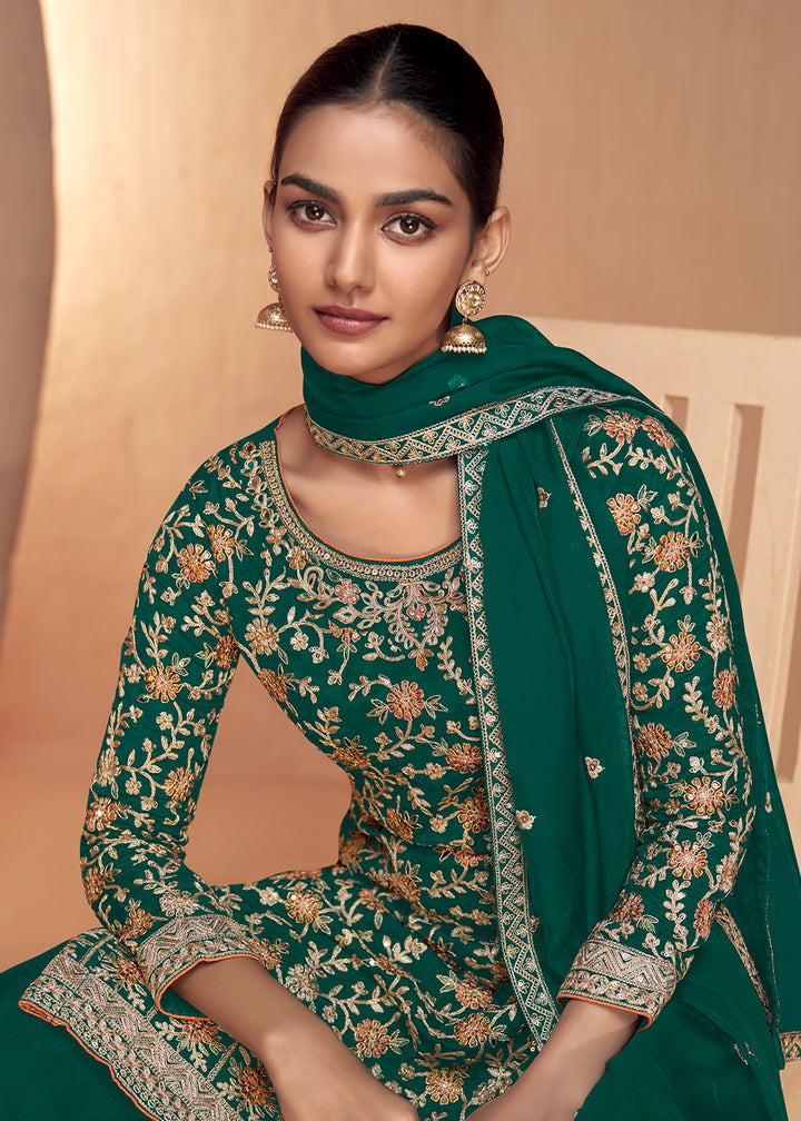 Readymade Elegant Green Salwar Kameez