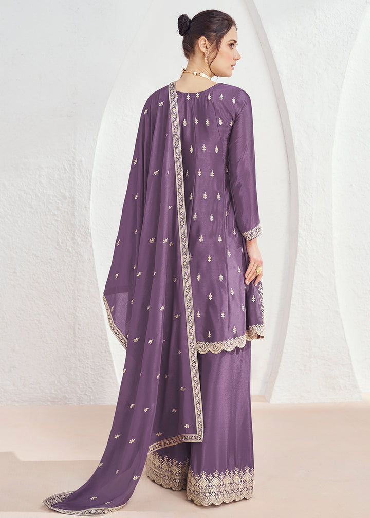 Readymade Elegant Purple Salwar Kameez