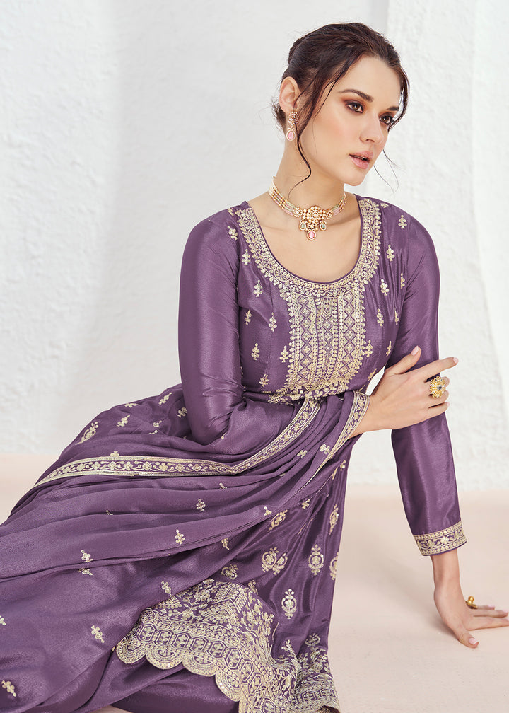 Readymade Elegant Purple Salwar Kameez