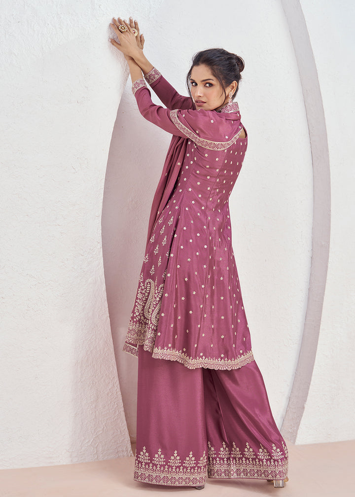 Readymade Stylish Pink Palazzo Salwar Kameez