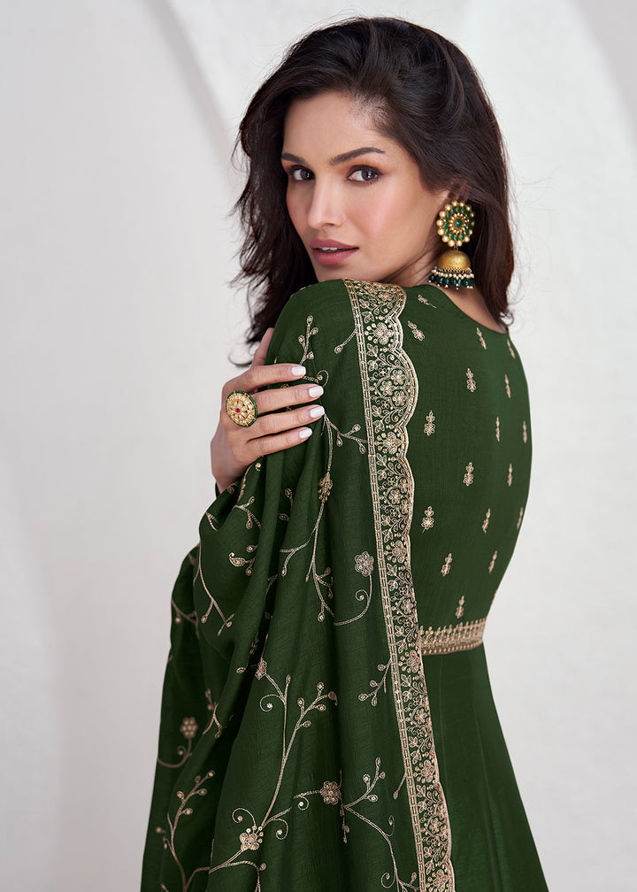 Readymade Green Designer Anarkali Salwar Kameez