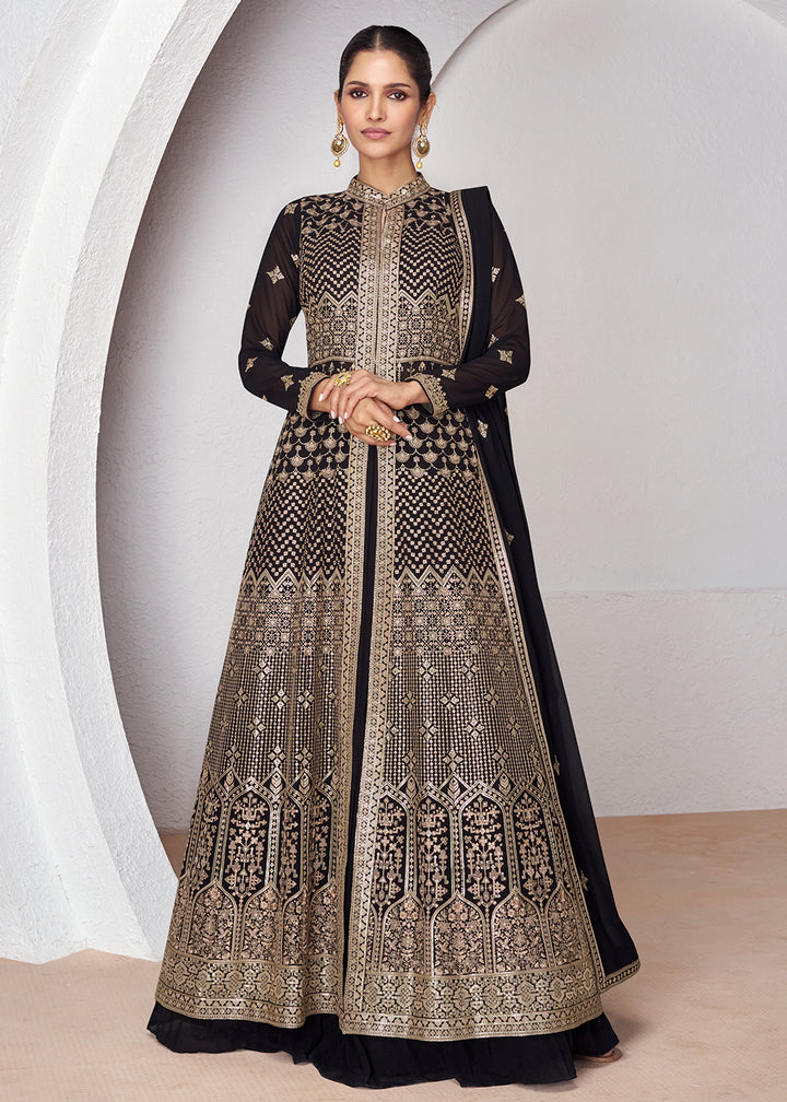 Readymade Black Designer Anarkali Salwar Kameez