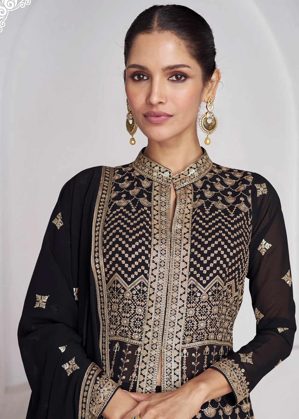 Readymade Black Designer Anarkali Salwar Kameez