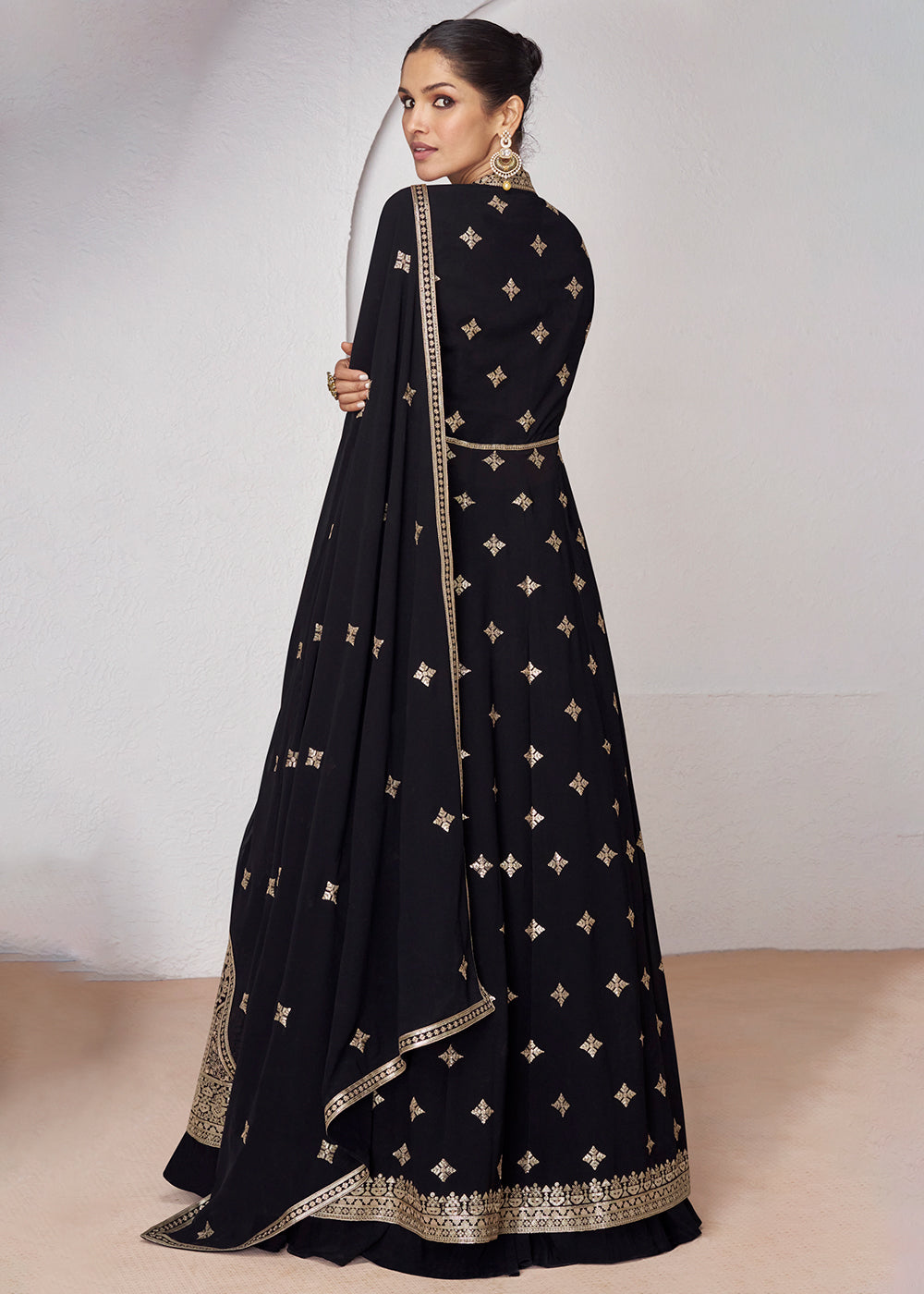 Readymade Black Designer Anarkali Salwar Kameez