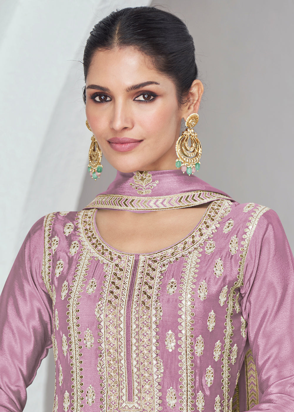 Readymade Elegant Light Purple Palazzo Salwar Kameez