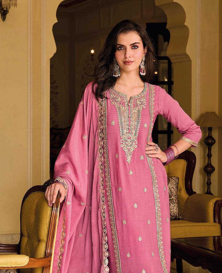 Readymade Elegant Pink Designer Salwar Kameez