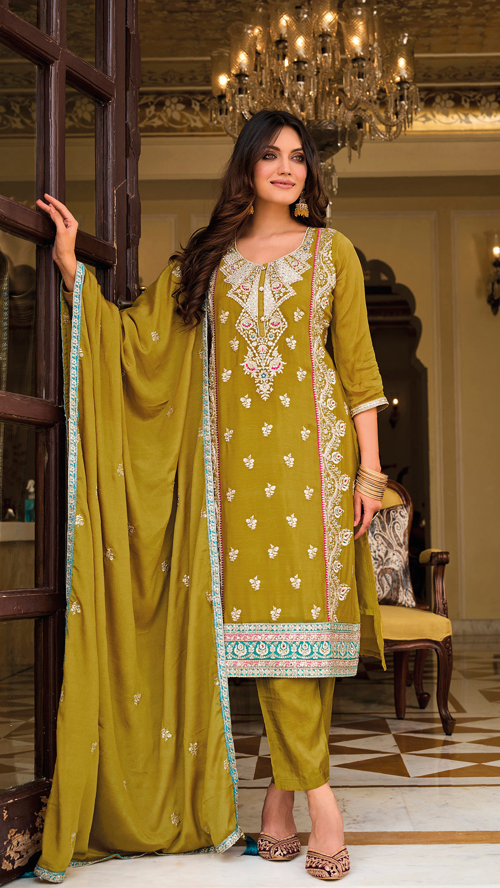 Readymade Sophisticated Dark Yellow Designer Salwar Kameez