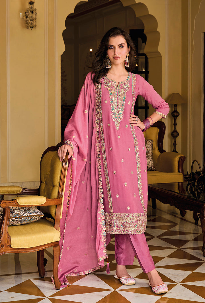 Readymade Elegant Pink Designer Salwar Kameez