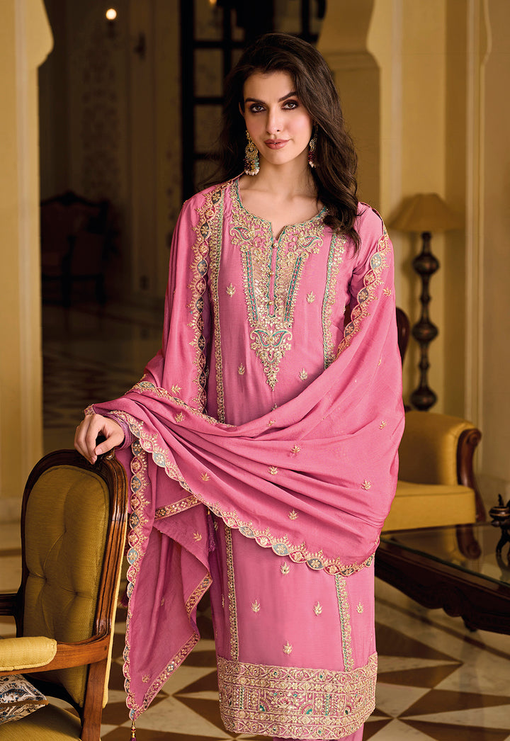 Readymade Elegant Pink Designer Salwar Kameez