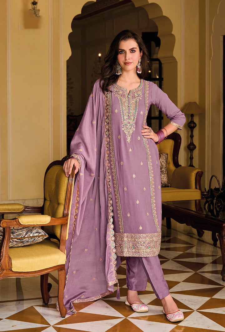 Readymade Designer Purple Salwar Kameez