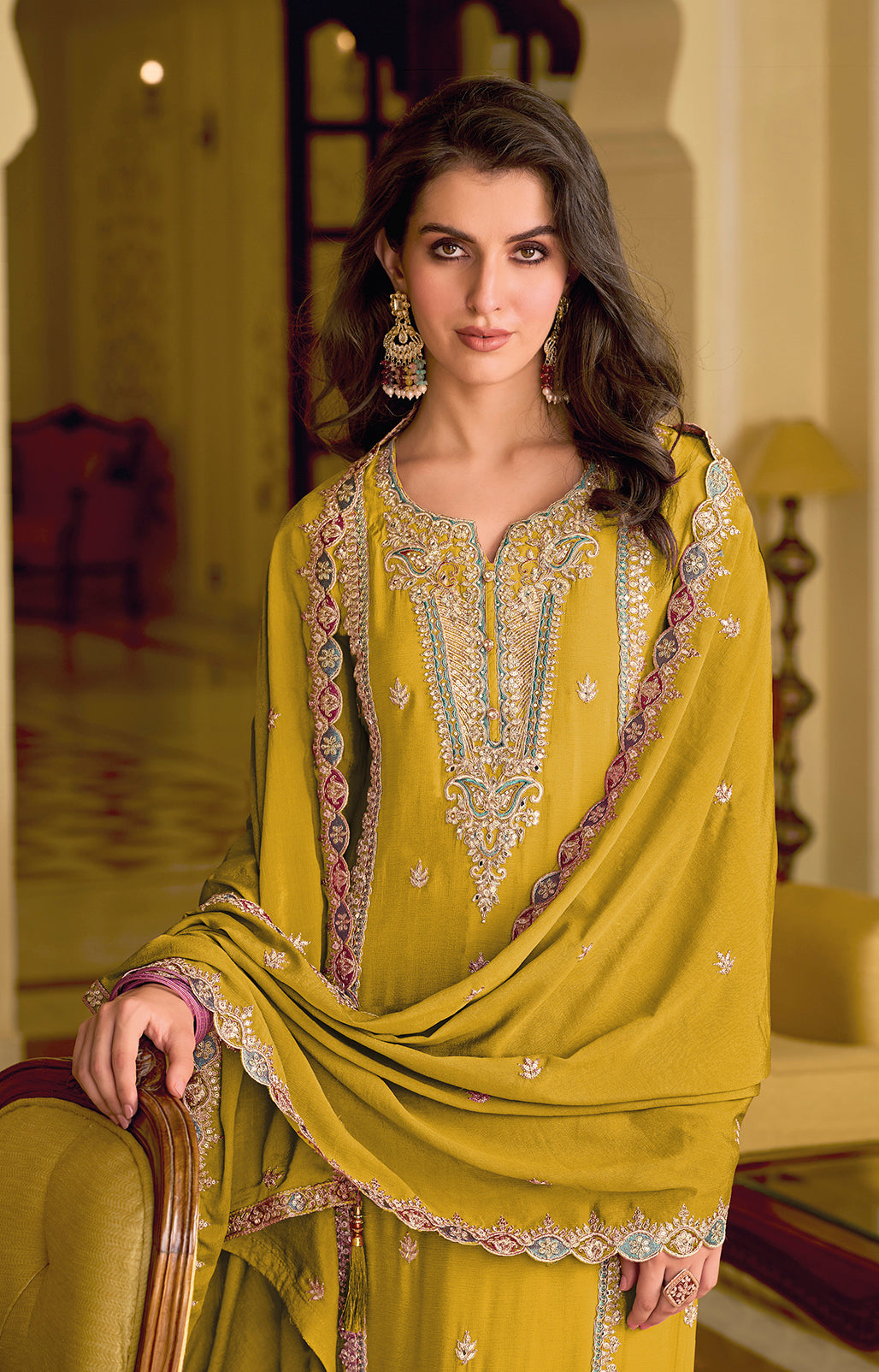 Readymade Designer Yellow Salwar Kameez