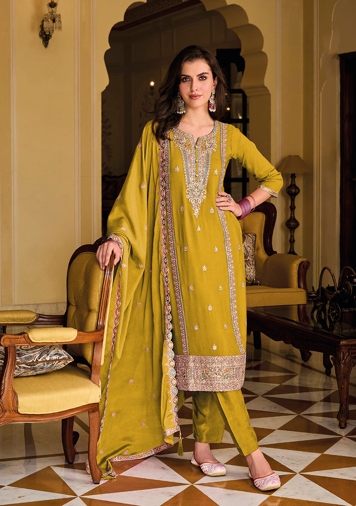 Readymade Designer Yellow Salwar Kameez