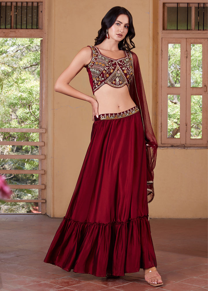 Readymade Stunning Red Lehenga Choli