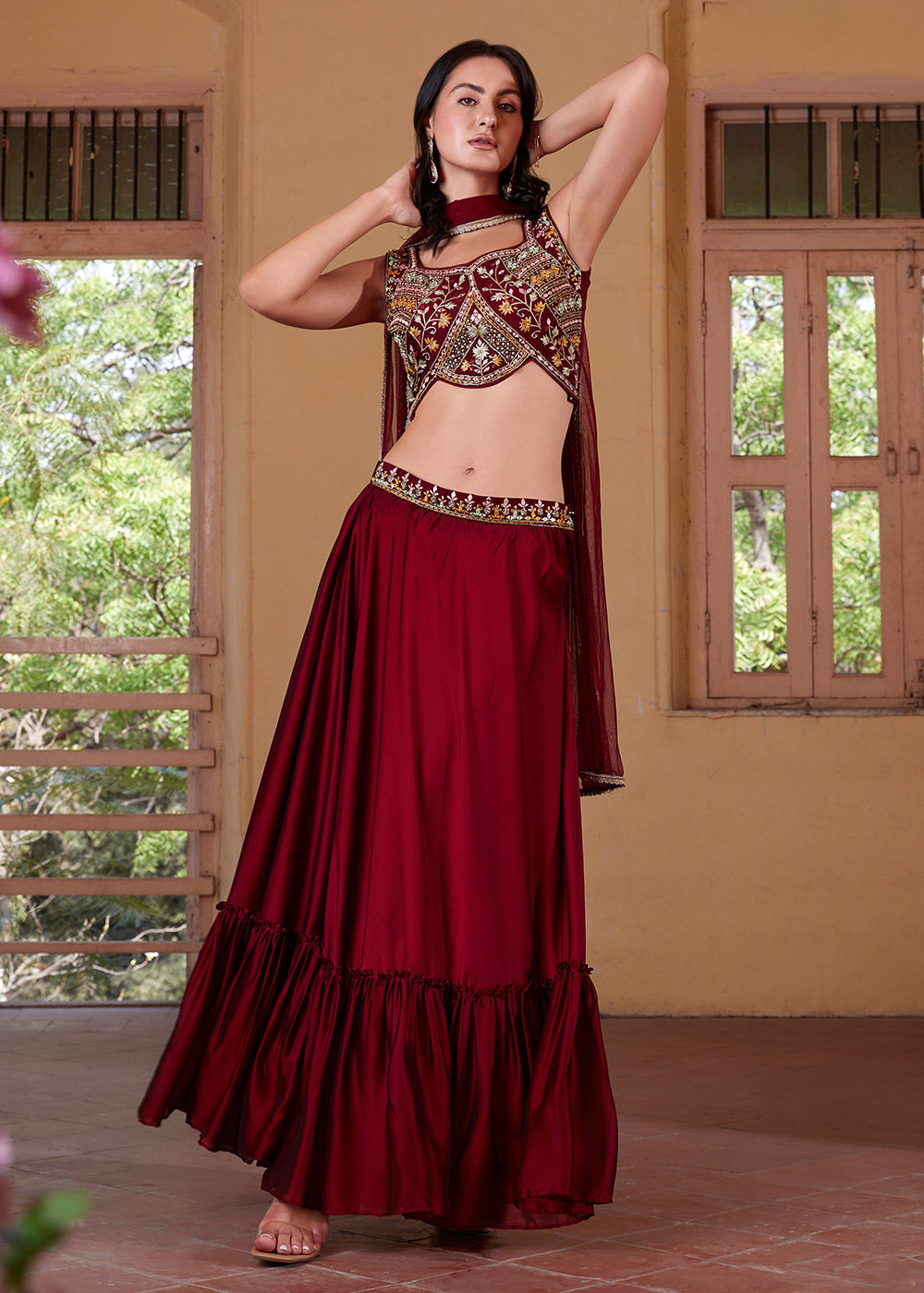 Readymade Stunning Red Lehenga Choli