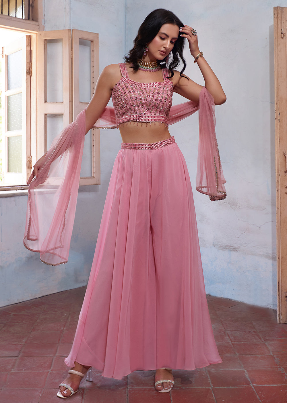 Readymade Stunning Pink Lehenga Choli