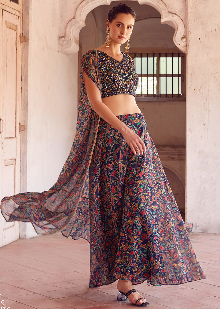 Readymade Exquisite Navy Blue Lehenga Choli