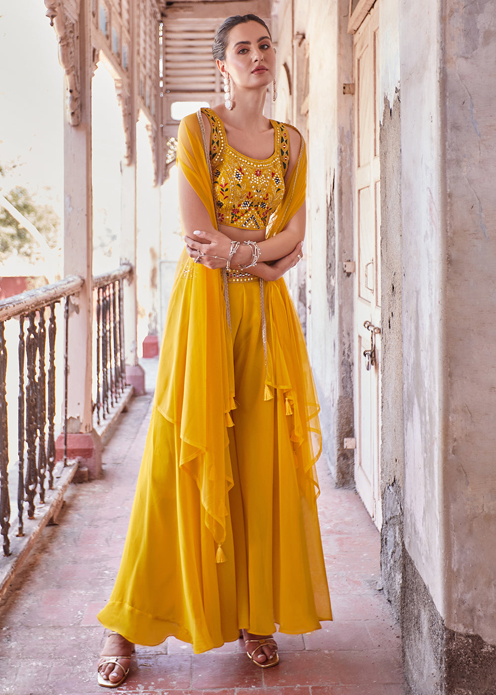 Readymade Elegant Yellow Lehenga Choli