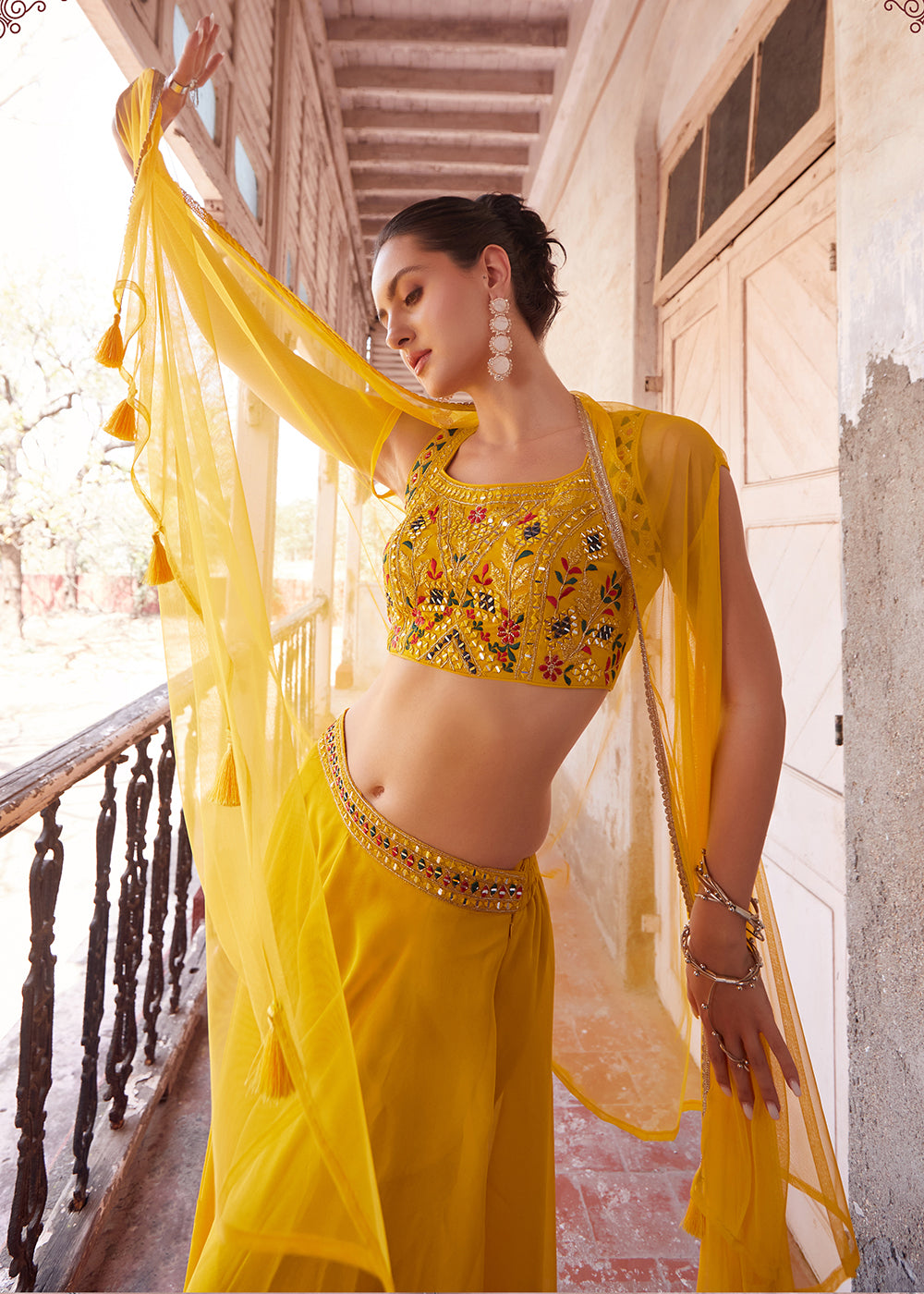 Readymade Elegant Yellow Lehenga Choli