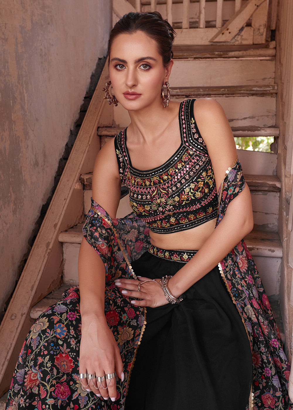 Readymade Stylish Black Lehenga Choli