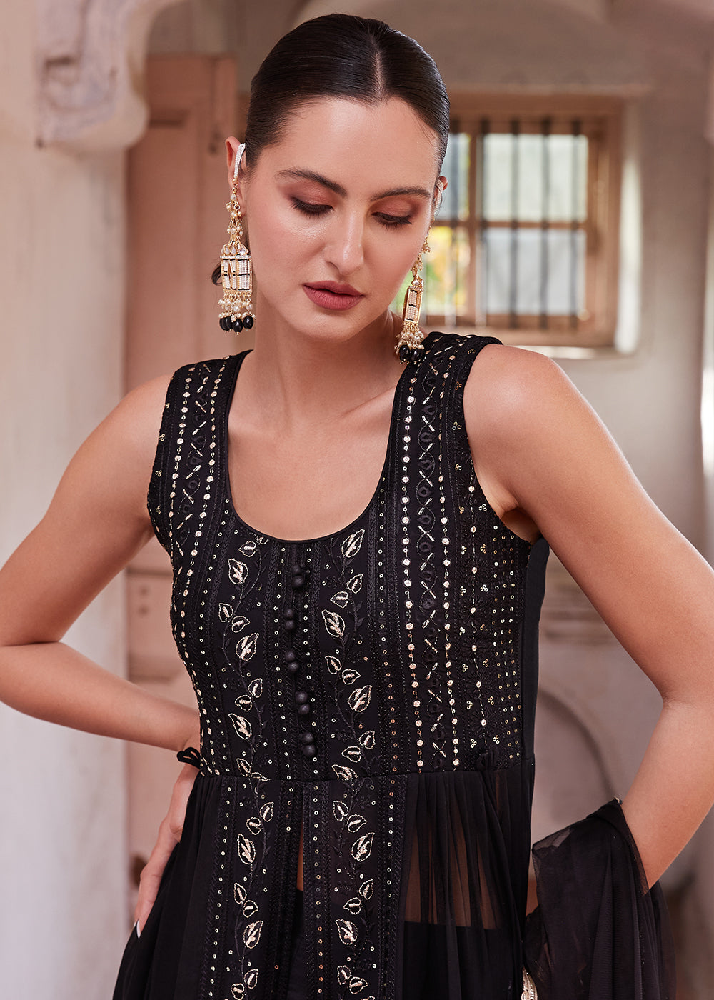 Readymade Black Designer Gown