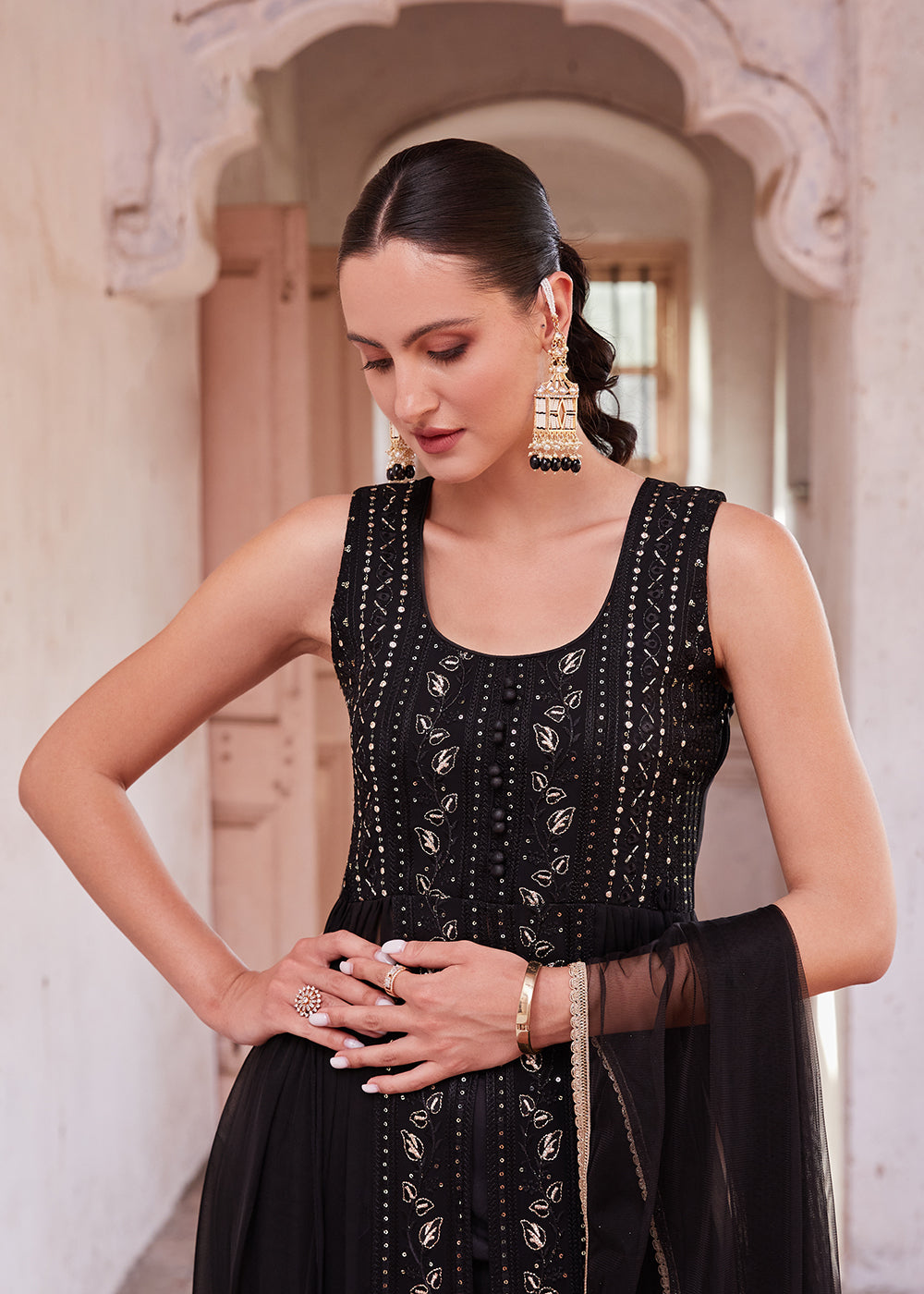 Readymade Black Designer Gown