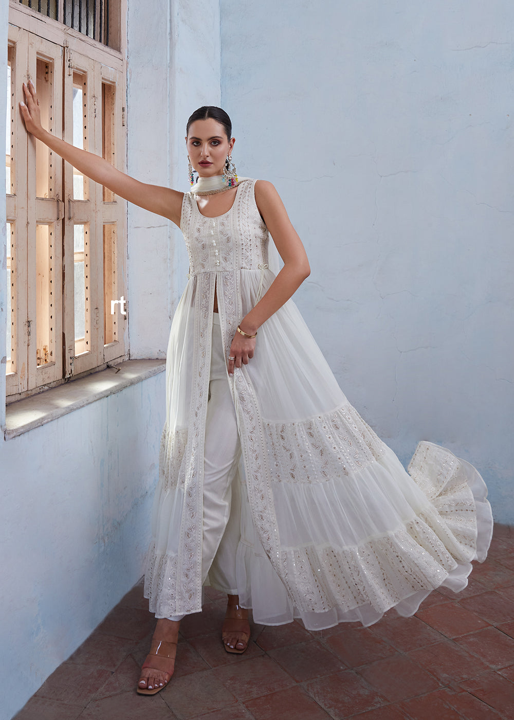 Readymade White Designer Gown