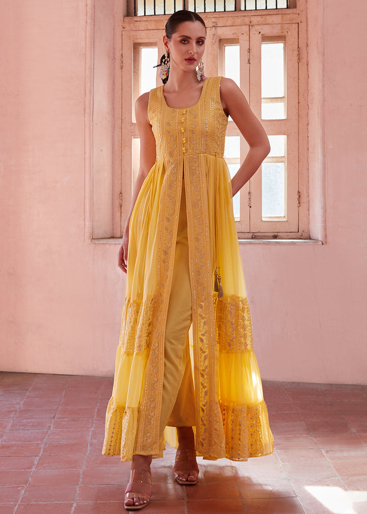 Readymade Yellow Designer Gown