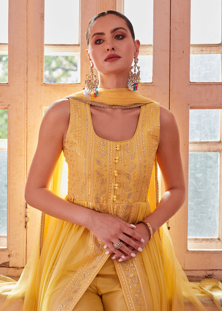 Readymade Yellow Designer Gown