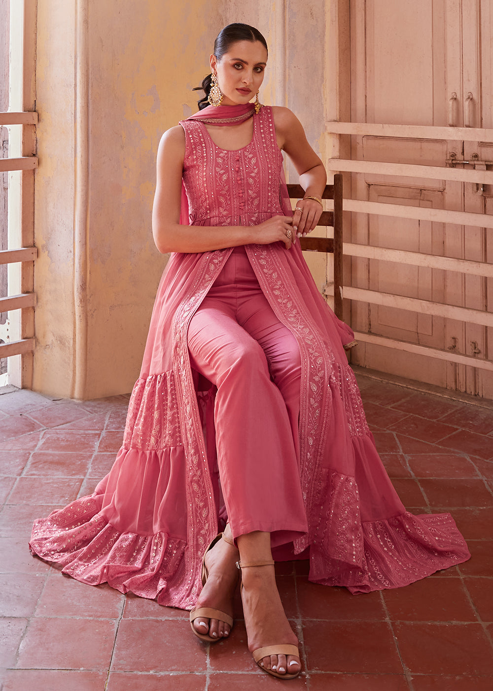 Readymade Pink Designer Gown