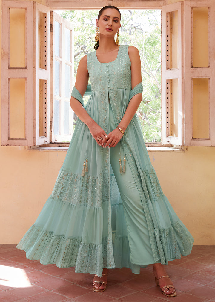 Readymade Light Green Designer Gown