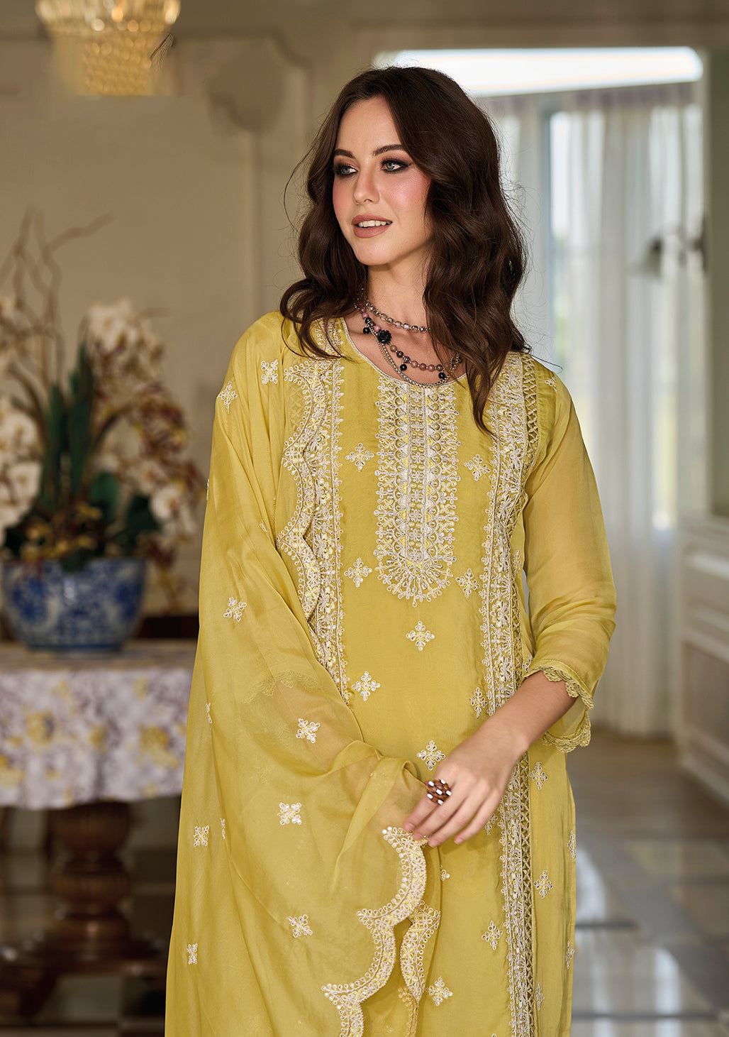 Readymade Yellow Designer Salwar Kameez