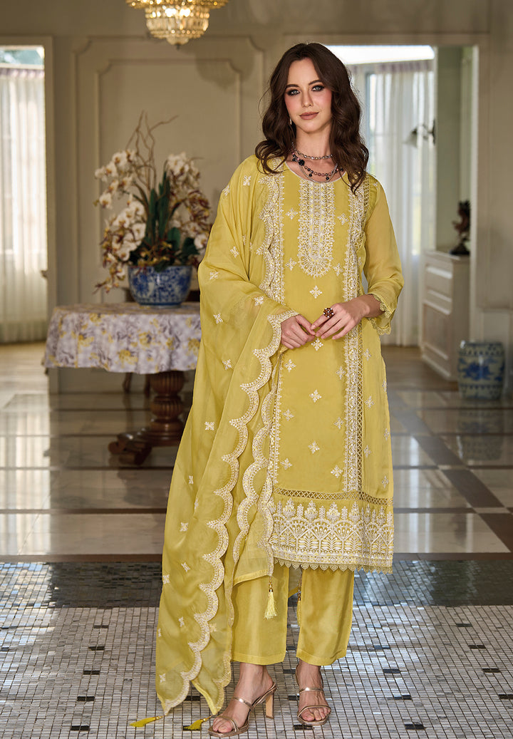 Readymade Yellow Designer Salwar Kameez