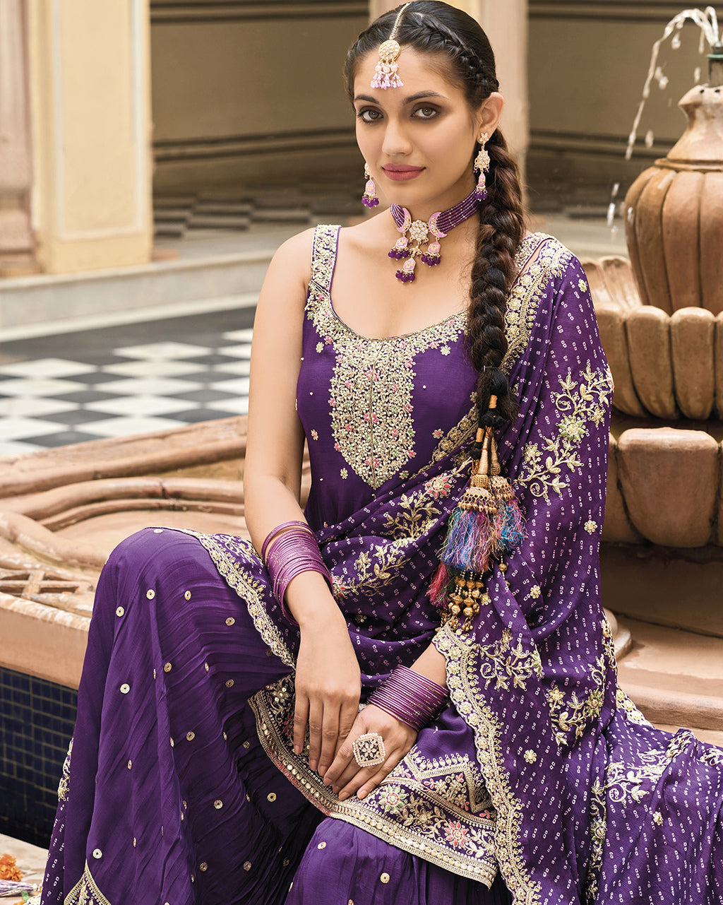 Readymade Elegant Purple Designer Salwar Kameez