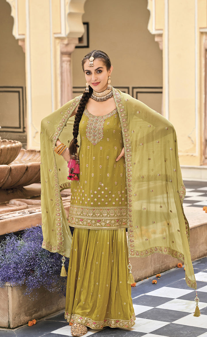 Readymade Radiant Lemon Yellow Designer Salwar Kameez